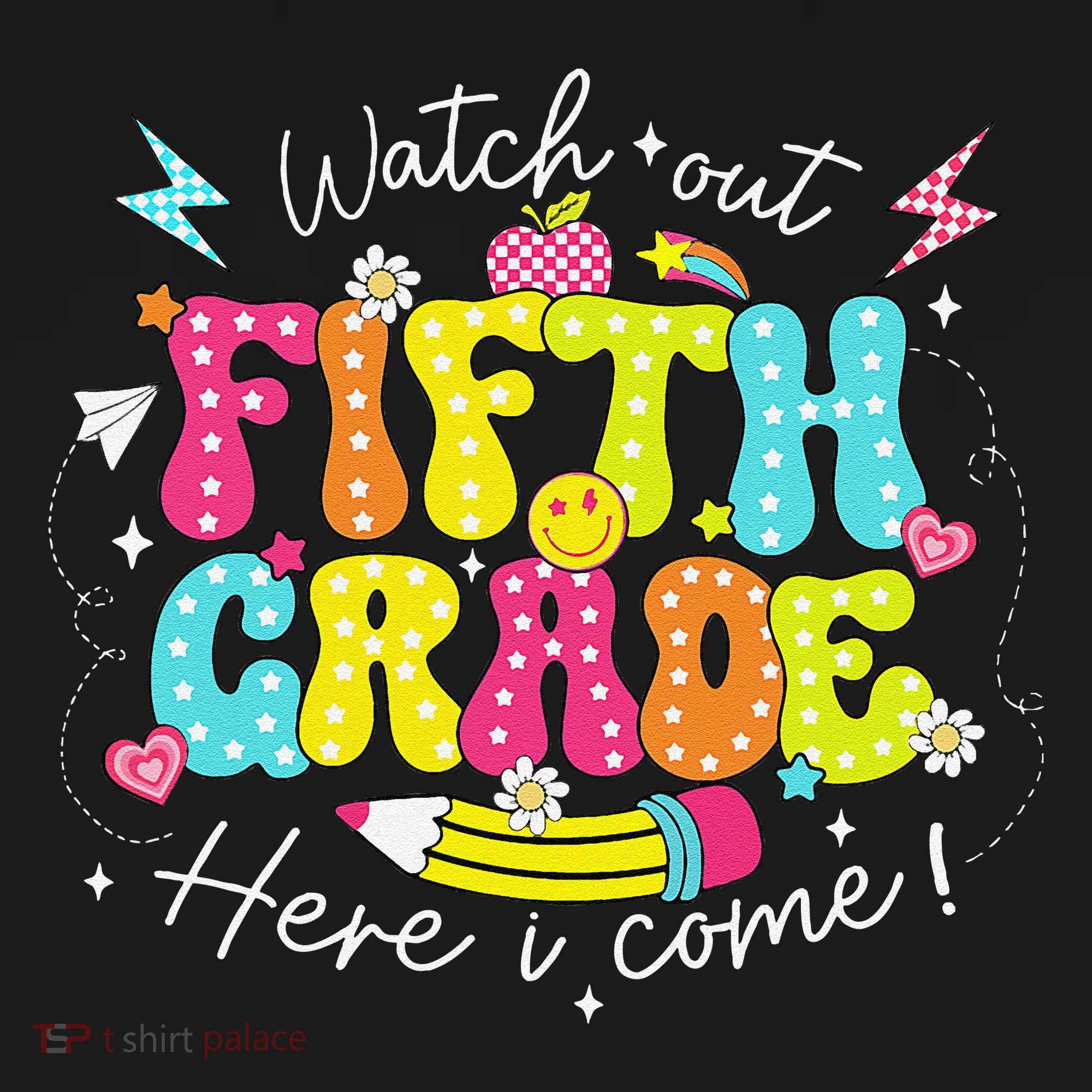 Back To School Watch Out Fifth Grade Here I Come Pencil Women's Tank Top