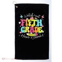 Back To School Watch Out Fifth Grade Here I Come Pencil Golf Towel thumb 0