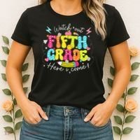Back To School Watch Out Fifth Grade Here I Come Pencil Women's T-Shirt thumb 2