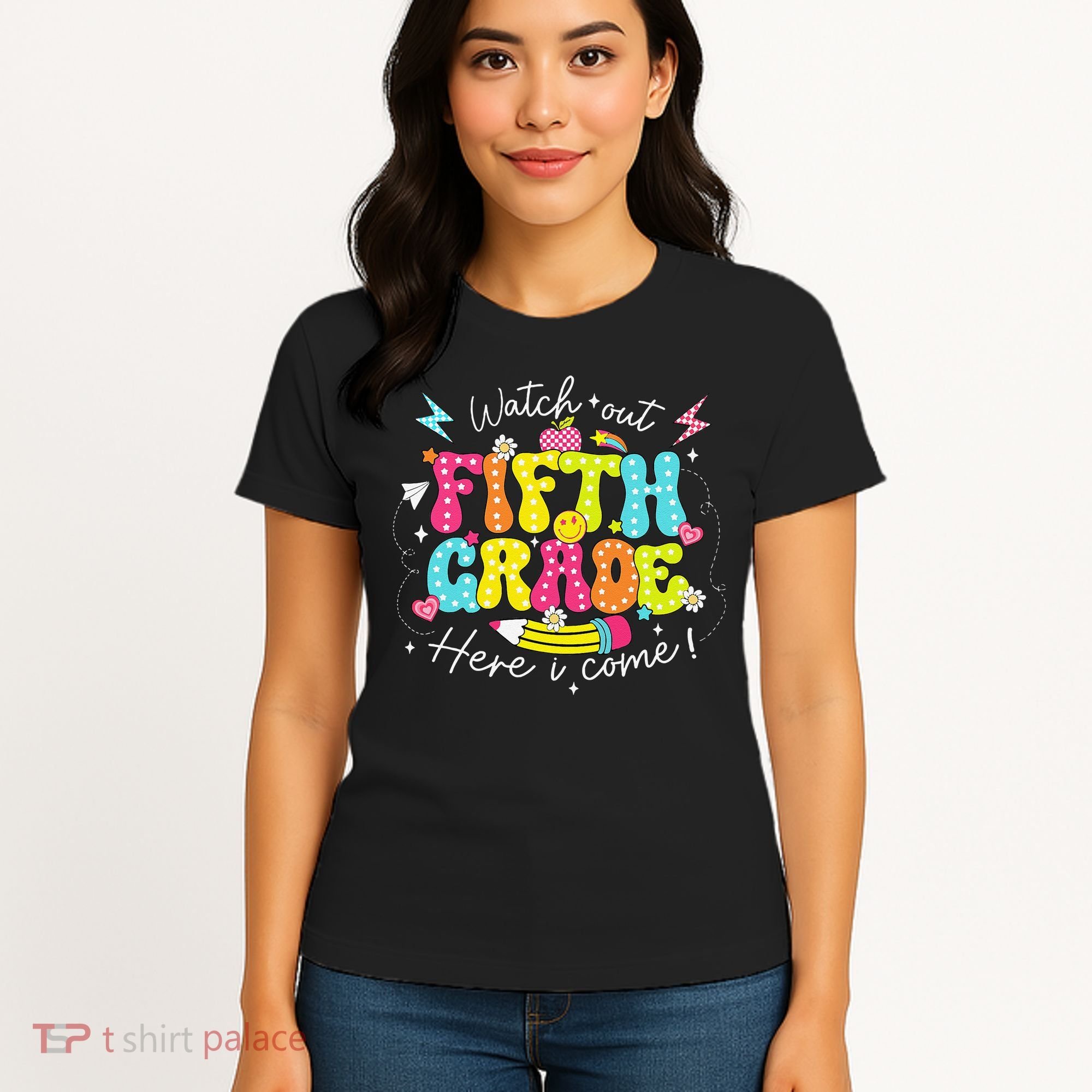 Back To School Watch Out Fifth Grade Here I Come Pencil Women's T-Shirt