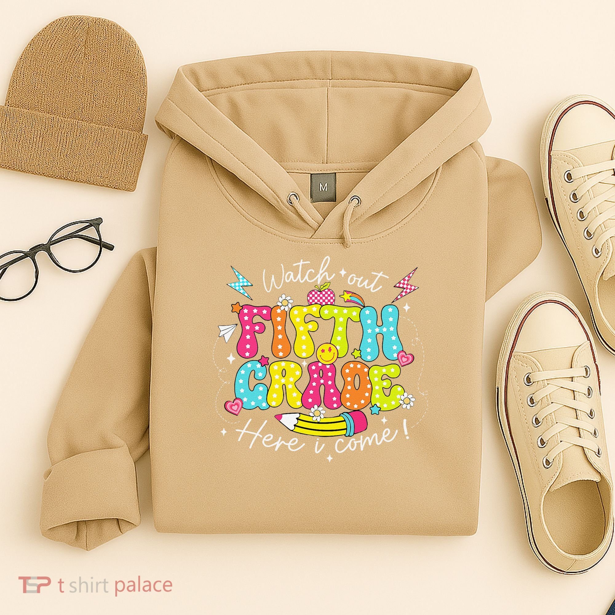 Back To School Watch Out Fifth Grade Here I Come Pencil Hoodie