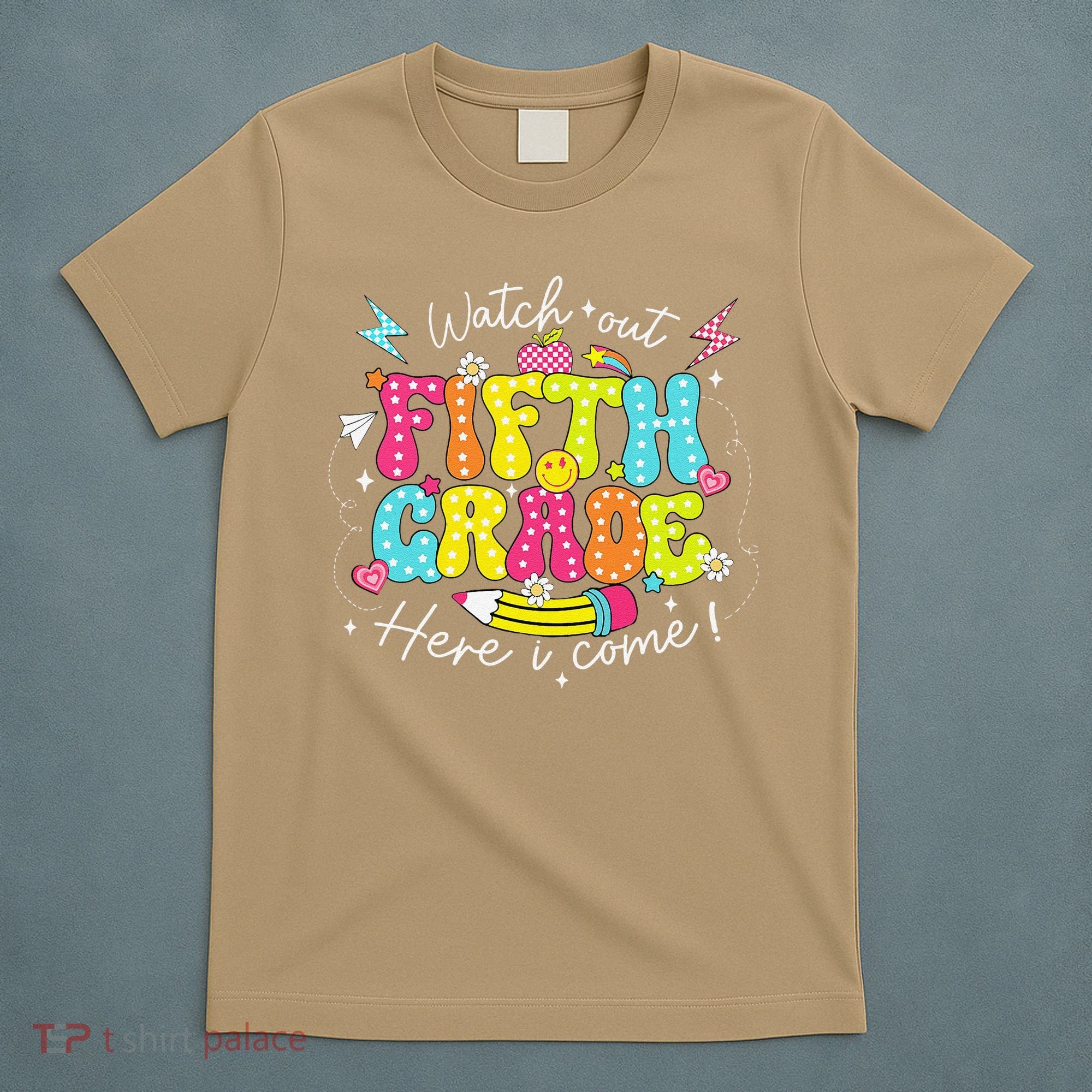 Back To School Watch Out Fifth Grade Here I Come Pencil T-Shirt