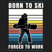 Born To Ski Forced To Work Women's Sweatshirt thumb 2