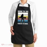 Born To Ski Forced To Work Apron thumb 2