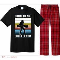 Born To Ski Forced To Work Pajama Set thumb 0