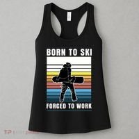 Born To Ski Forced To Work Women's Tank Top thumb 3