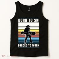 Born To Ski Forced To Work Tank Top thumb 2