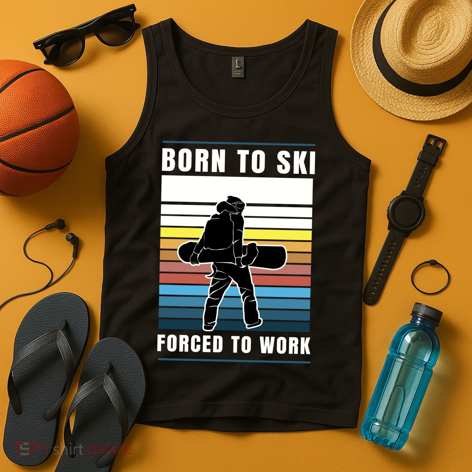 Born To Ski Forced To Work Tank Top