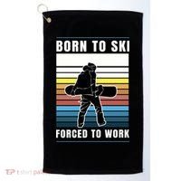 Born To Ski Forced To Work Golf Towel thumb 0