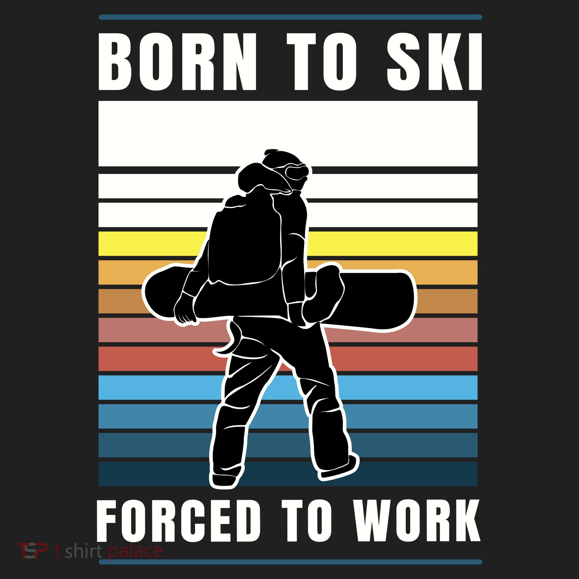Born To Ski Forced To Work Golf Towel