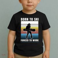 Born To Ski Forced To Work Toddler T-Shirt thumb 2
