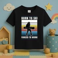Born To Ski Forced To Work Toddler T-Shirt thumb 3