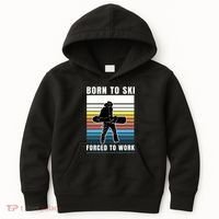 Born To Ski Forced To Work Kids Hoodie thumb 0