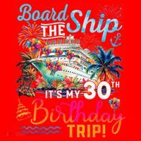 Board The Ship ItS My 30th Birthday Trip Cruise Vacation Santa Hat thumb 1
