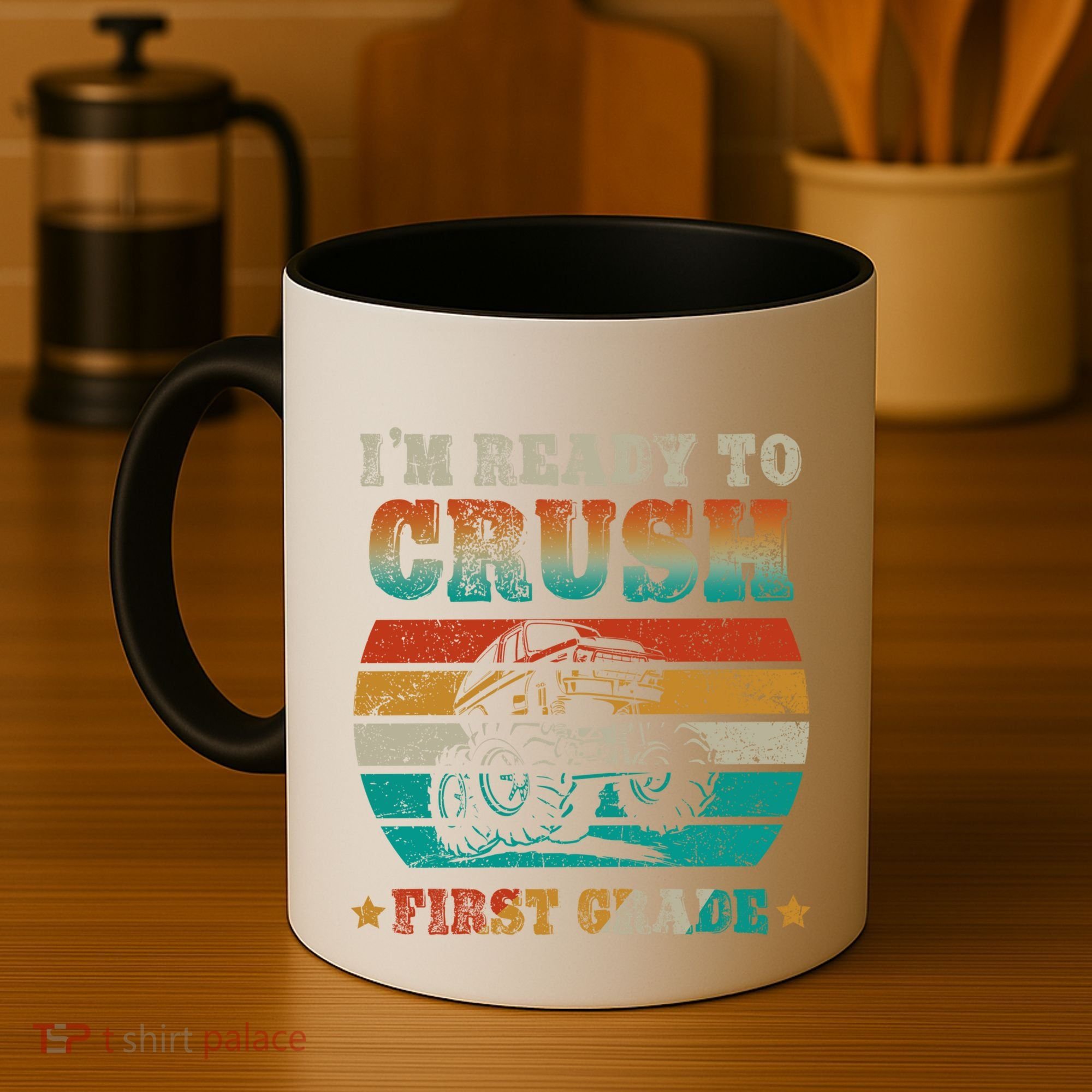 Back To School Ready To Crush First Grade Monster Truck Boys Meaningful Gift Coffee Mug
