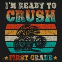 Back To School Ready To Crush First Grade Monster Truck Boys Meaningful Gift Women's Hoodie thumb 2