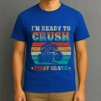 Back To School Ready To Crush First Grade Monster Truck Boys Meaningful Gift T-Shirt thumb 3