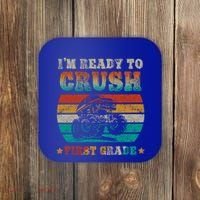 Back To School Ready To Crush First Grade Monster Truck Boys Meaningful Gift Coaster thumb 0