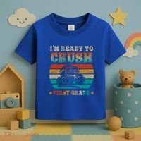 Back To School Ready To Crush First Grade Monster Truck Boys Meaningful Gift Toddler T-Shirt thumb 3
