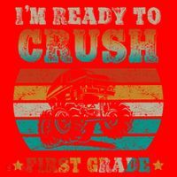 Back To School Ready To Crush First Grade Monster Truck Boys Meaningful Gift Santa Hat thumb 1