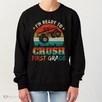 Back To School Ready To Crush First Grade Monster Truck Boys Gift Women's Sweatshirt thumb 0