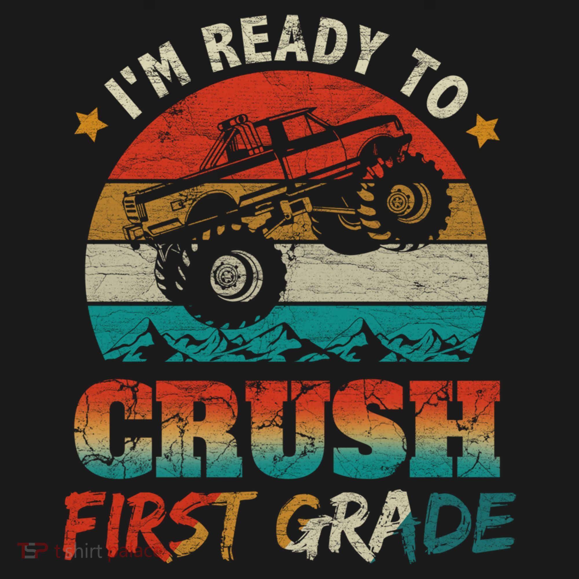 Back To School Ready To Crush First Grade Monster Truck Boys Gift Women's Hoodie