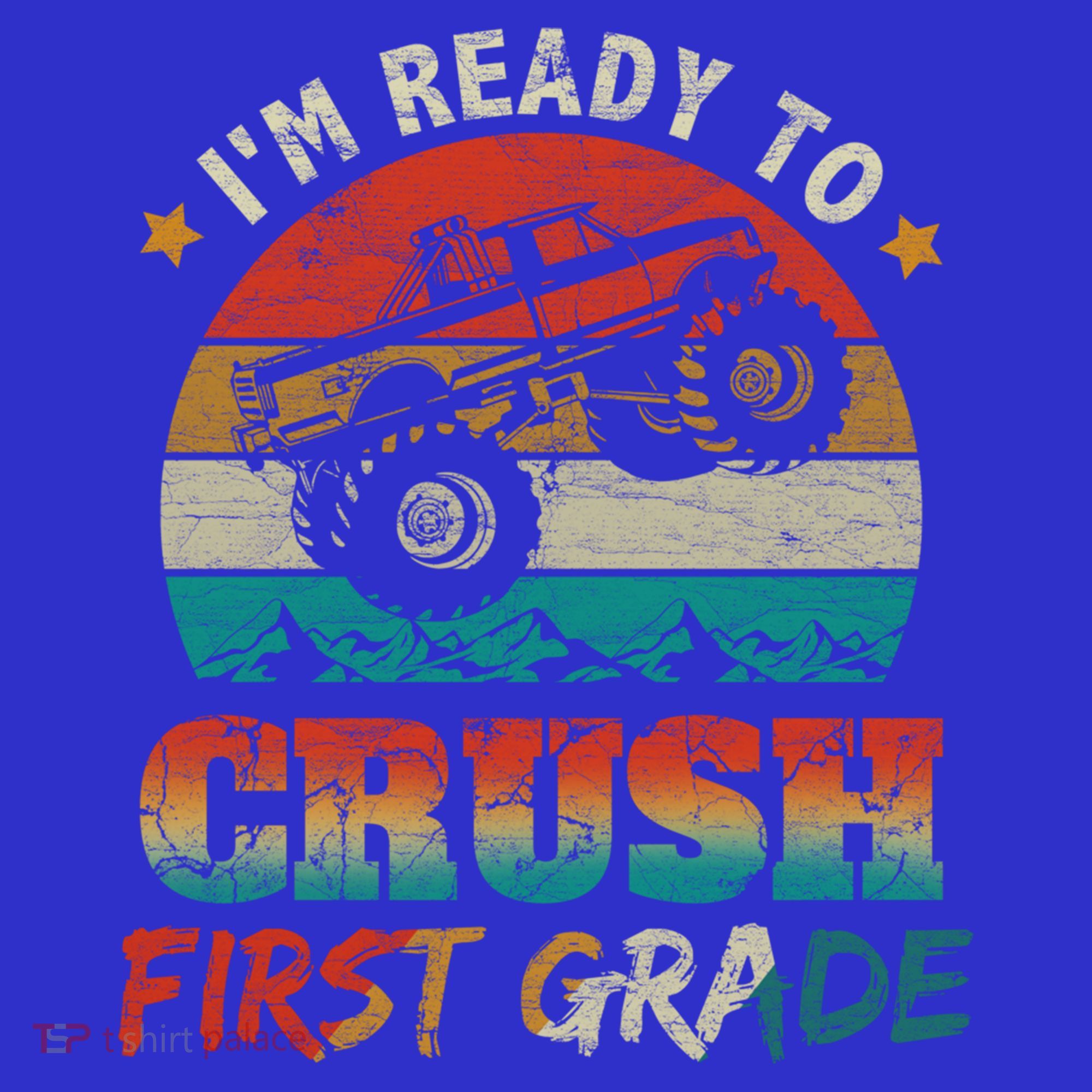 Back To School Ready To Crush First Grade Monster Truck Boys Gift Long Sleeve Shirt