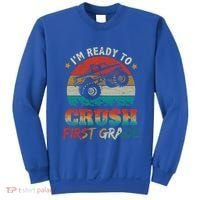 Back To School Ready To Crush First Grade Monster Truck Boys Gift Sweatshirt thumb 0