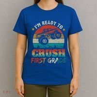 Back To School Ready To Crush First Grade Monster Truck Boys Gift T-Shirt thumb 4