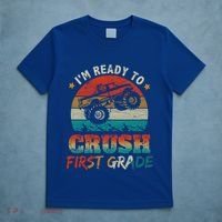 Back To School Ready To Crush First Grade Monster Truck Boys Gift T-Shirt thumb 5