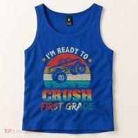 Back To School Ready To Crush First Grade Monster Truck Boys Gift Tank Top thumb 2