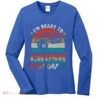 Back To School Ready To Crush First Grade Monster Truck Boys Gift Women's Long Sleeve Shirt thumb 0