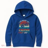 Back To School Ready To Crush First Grade Monster Truck Boys Gift Kids Hoodie thumb 0
