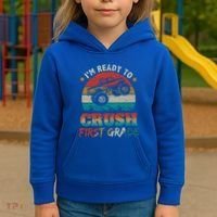 Back To School Ready To Crush First Grade Monster Truck Boys Gift Kids Hoodie thumb 3