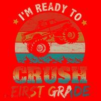 Back To School Ready To Crush First Grade Monster Truck Boys Gift Santa Hat thumb 1