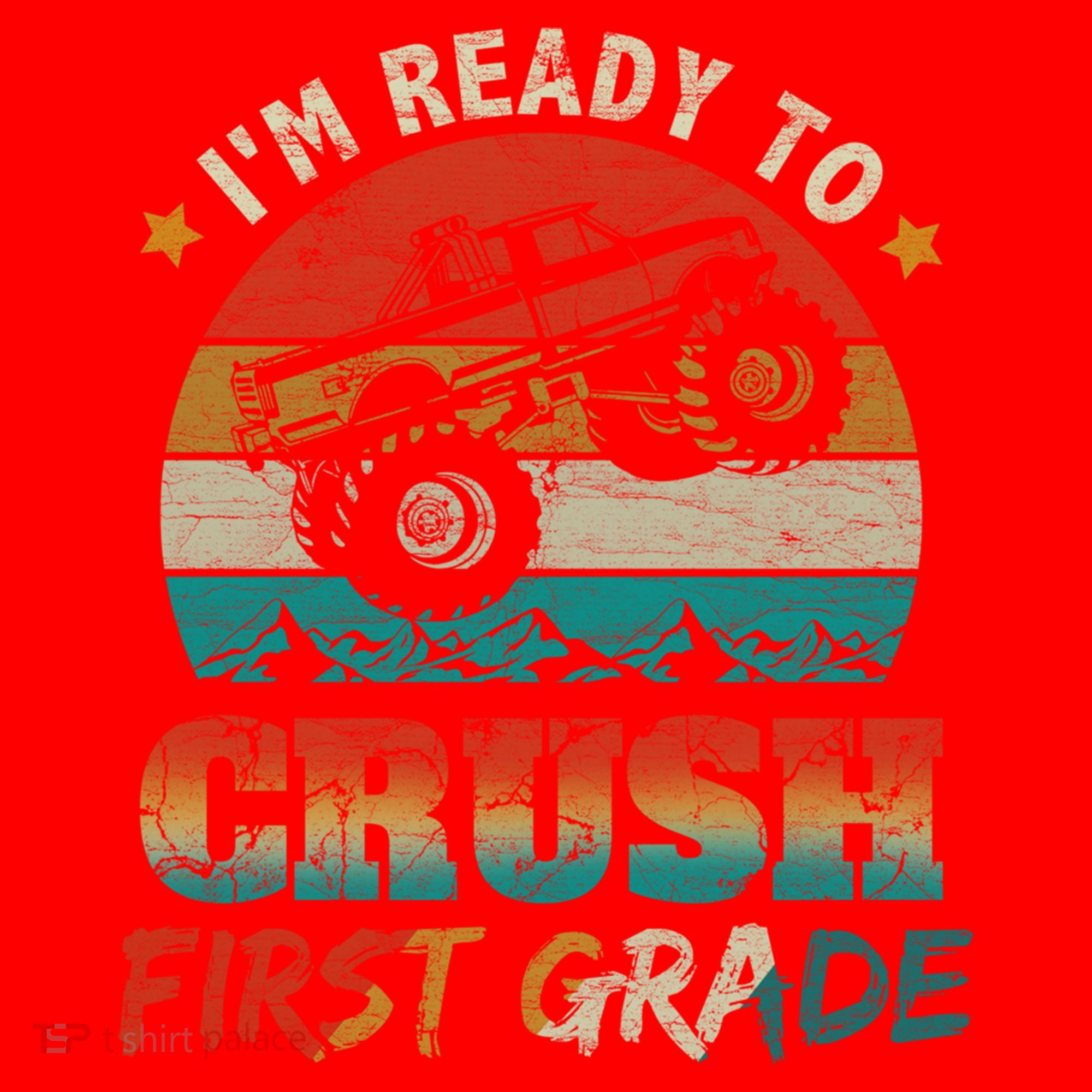 Back To School Ready To Crush First Grade Monster Truck Boys Gift Santa Hat