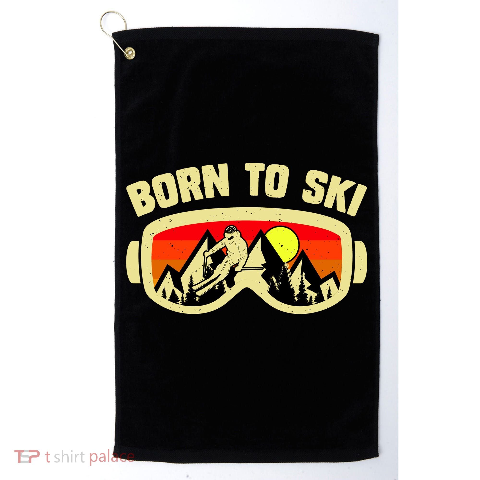 Born To Ski Golf Towel