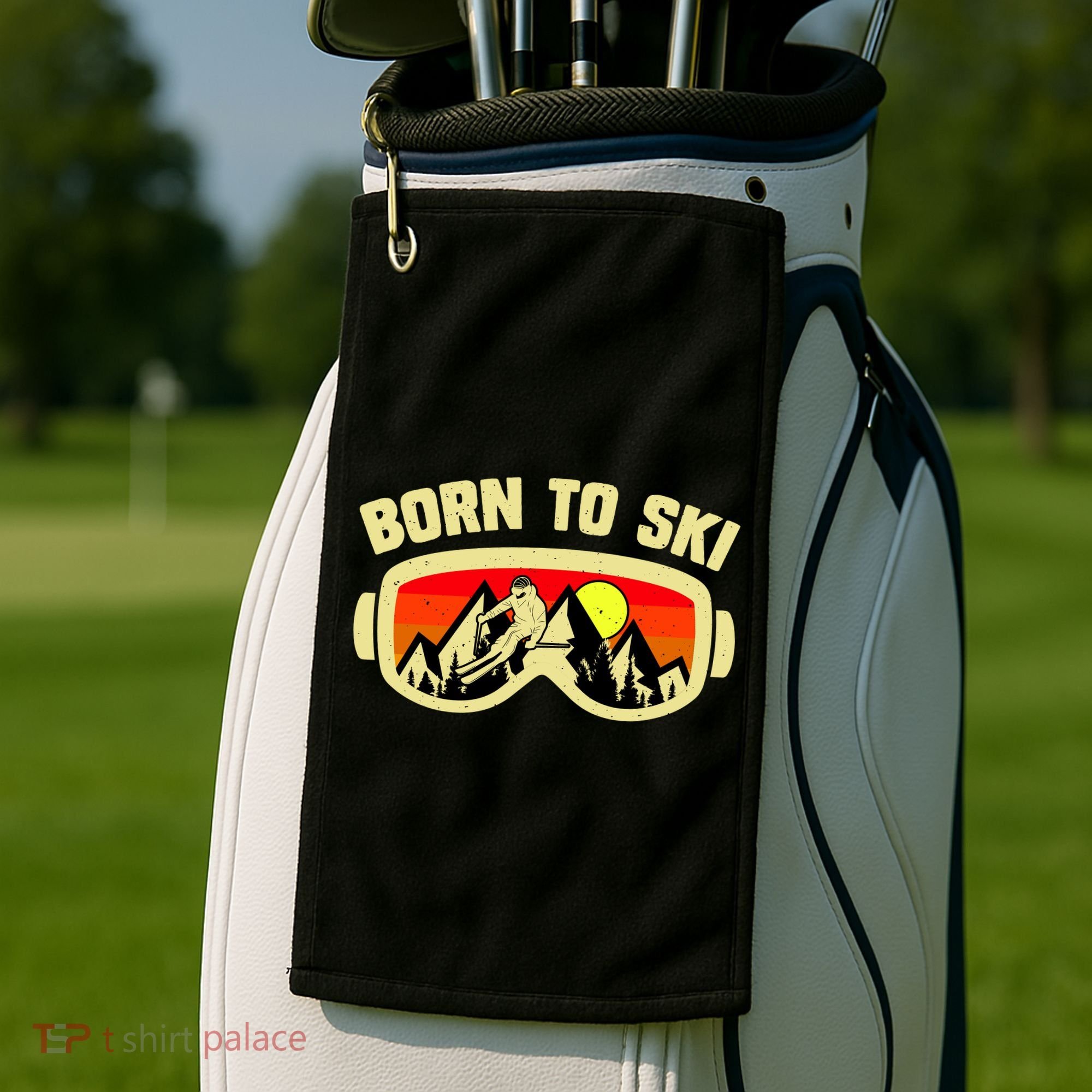 Born To Ski Golf Towel