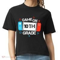 Back To School Game On 10th Grade Funny Gamer Boy Girl Comfort Colors Boxy T-Shirt thumb 0