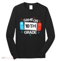Back To School Game On 10th Grade Funny Gamer Boy Girl Long Sleeve Shirt thumb 0