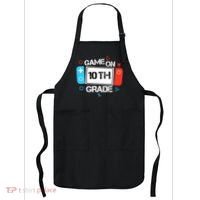 Back To School Game On 10th Grade Funny Gamer Boy Girl Apron thumb 0