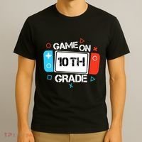Back To School Game On 10th Grade Funny Gamer Boy Girl T-Shirt thumb 3