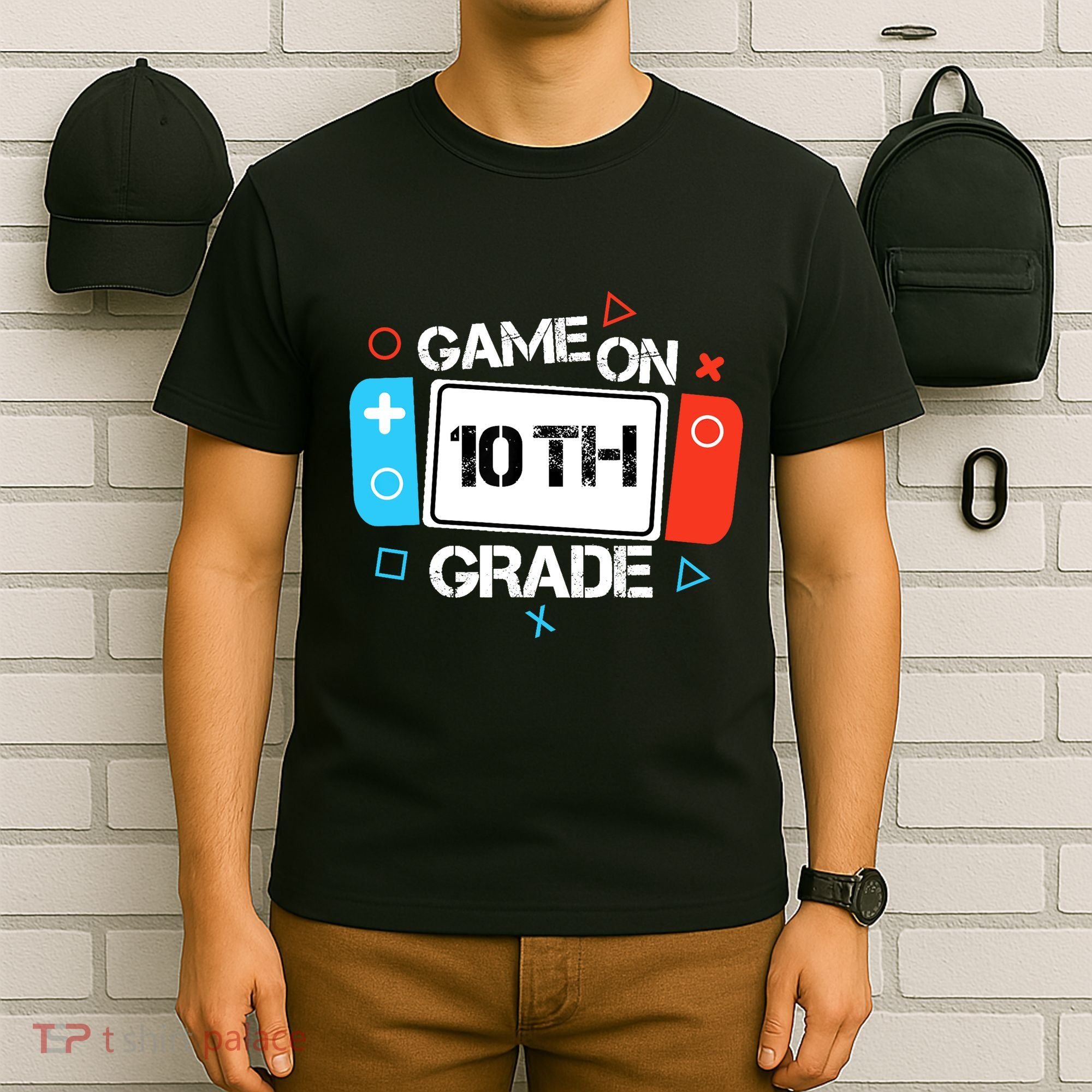 Back To School Game On 10th Grade Funny Gamer Boy Girl T-Shirt