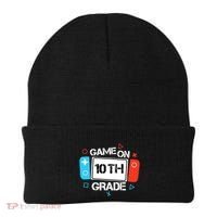 Back To School Game On 10th Grade Funny Gamer Boy Girl Beanie thumb 0