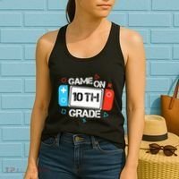Back To School Game On 10th Grade Funny Gamer Boy Girl Women's Tank Top thumb 2
