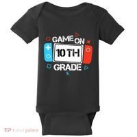 Back To School Game On 10th Grade Funny Gamer Boy Girl Baby Bodysuit thumb 0