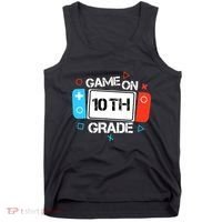 Back To School Game On 10th Grade Funny Gamer Boy Girl Tank Top thumb 0