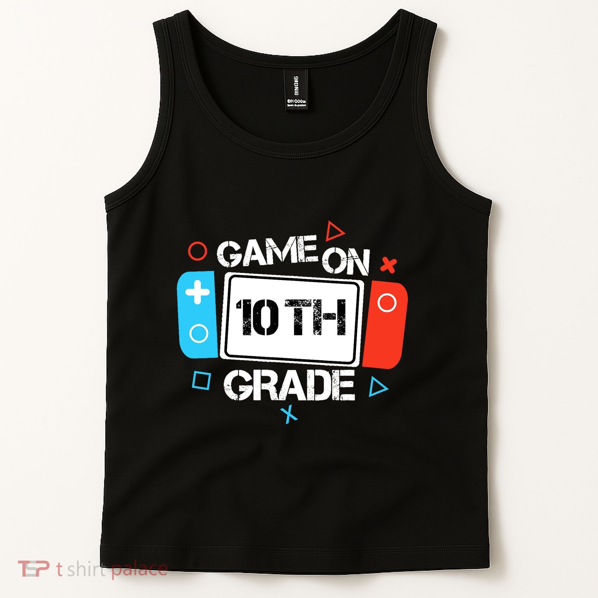 Back To School Game On 10th Grade Funny Gamer Boy Girl Tank Top