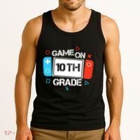 Back To School Game On 10th Grade Funny Gamer Boy Girl Tank Top thumb 3