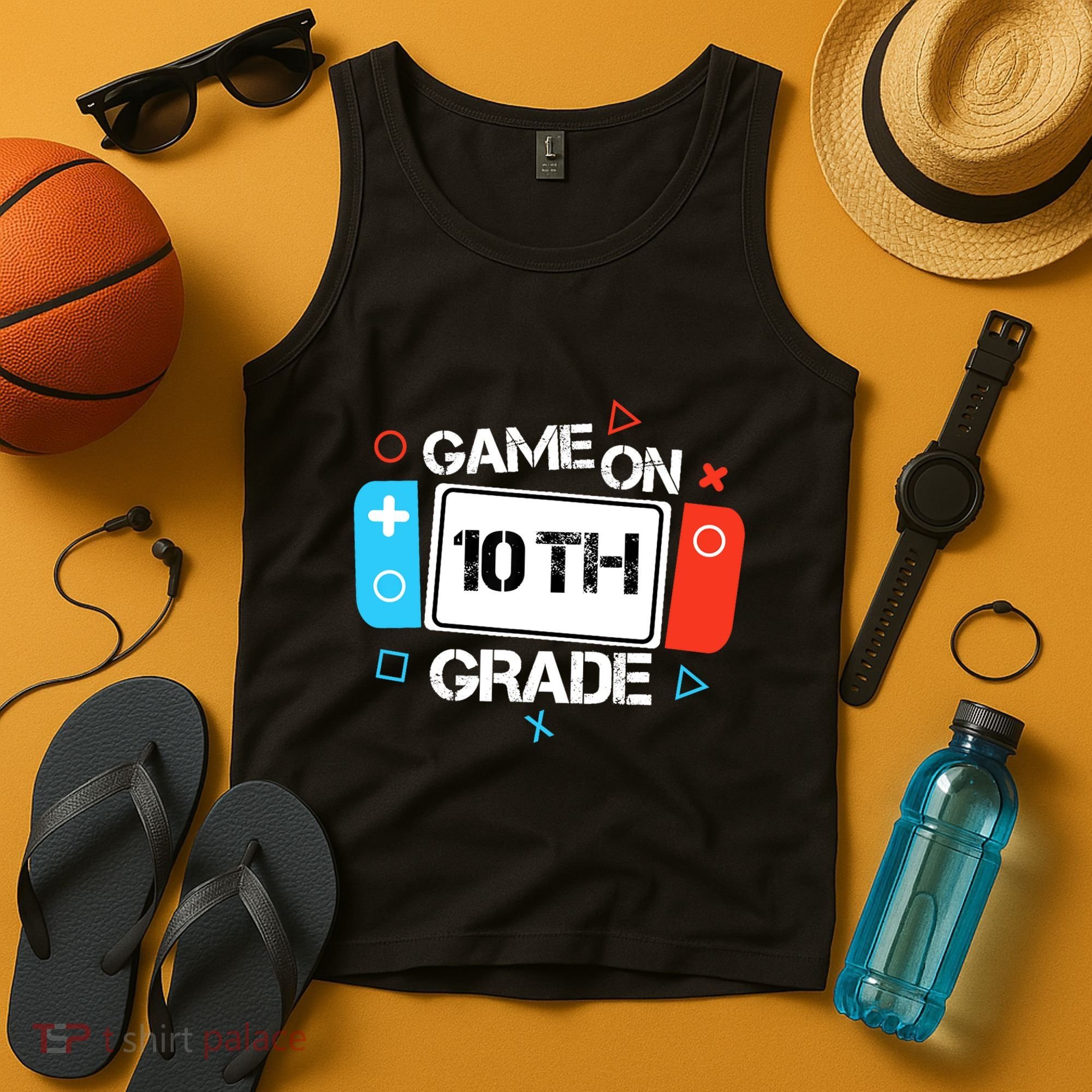 Back To School Game On 10th Grade Funny Gamer Boy Girl Tank Top